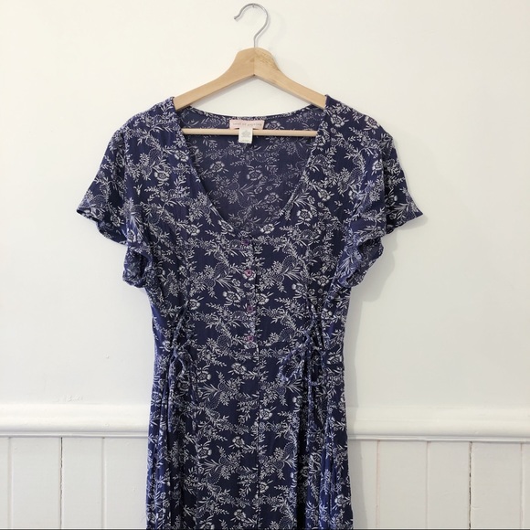 Band of Gyspsies Indigo Floral Maxi Dress - Picture 3 of 10